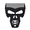 New Skull Design Salon Barber Station Equipments PortableStainless Steel Foldable Beard Comb for Men