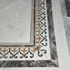 Top Quality Brown Waterjet Cut Marble Flooring Border Corner Design On Sale