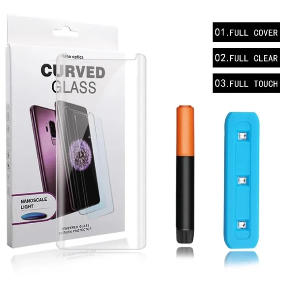 

3D Curved UV Liquid Full Glue Tempered Glass For OnePlus 7 Pro Premium Screen Protector For One Plus 7 Pro 8 pro Front Glass, Clear