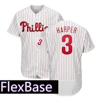 

FlexBase Phillies 3 Bryce Harper Jersey Majestic Embroidery Logos Baseball Jerseys