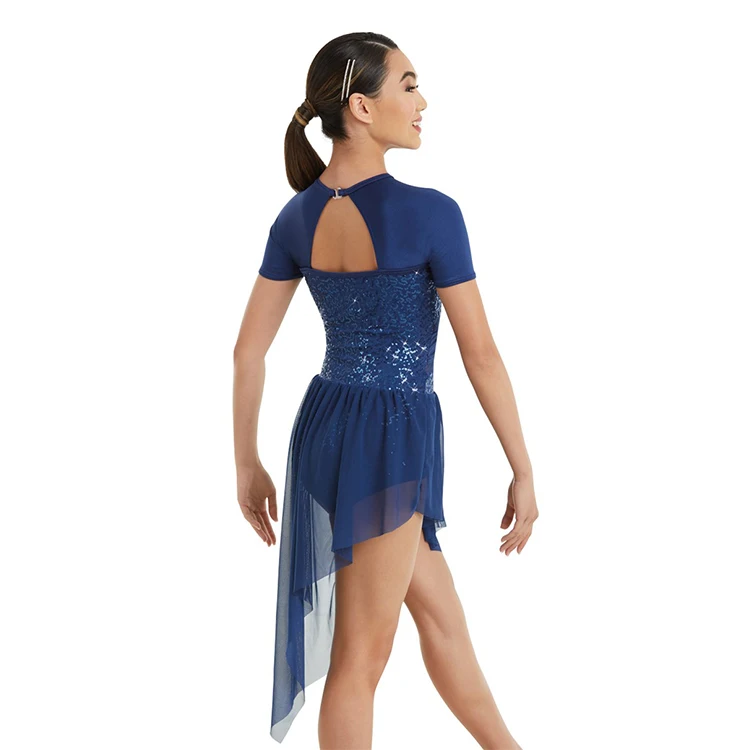 Lyrical Dance Costumes Dress Girl Stage Slow Dance Costumes Sequins ...