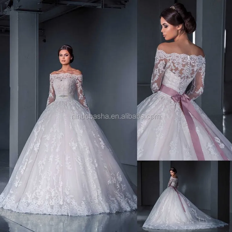 

NW1157 Long Sleeve Appliques Lace Wedding Dress Bridal Gown Custom Made