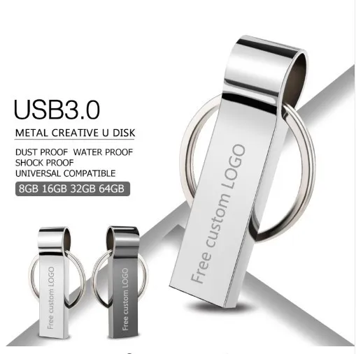 

2019 Custom Metal Waterproof Usb 2.0 Flash Memory Stick Drive keychain USB 3.0 flash memory