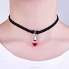 Gothic Goth Vampire Glass Tear Drop Blood Pendant Charm Necklace