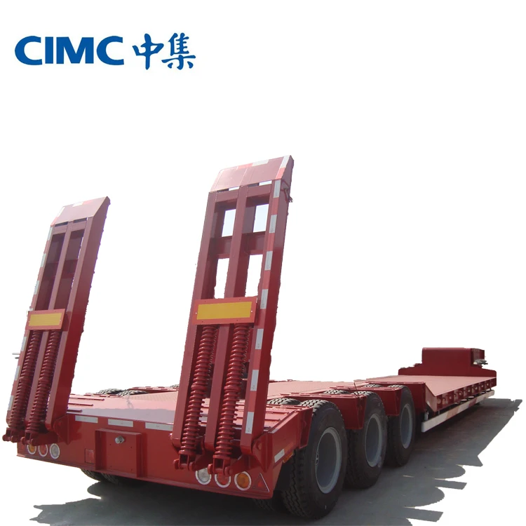 CIMC China triple axles gooseneck lowboy trailer used to transport heavy equipments