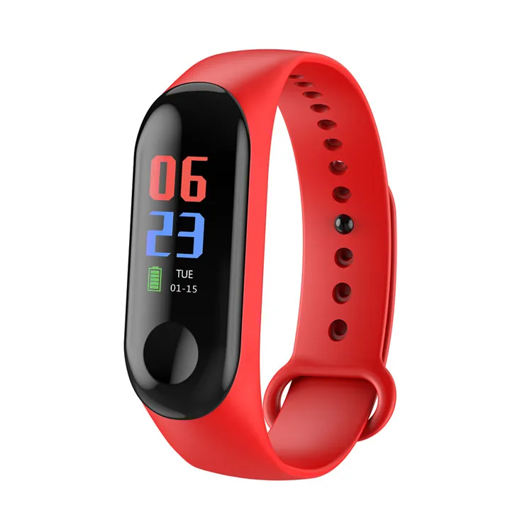 

Health IP68 Waterproof Heart Rate Monitor USB Charge CE Rohs Fitness Tracker Smart Watch M3C, Blue;gray;black;red;oem