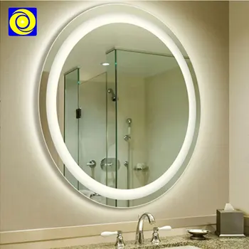 Round Illuminated Smart Touch Screen Bathroom Mirror Salon ...