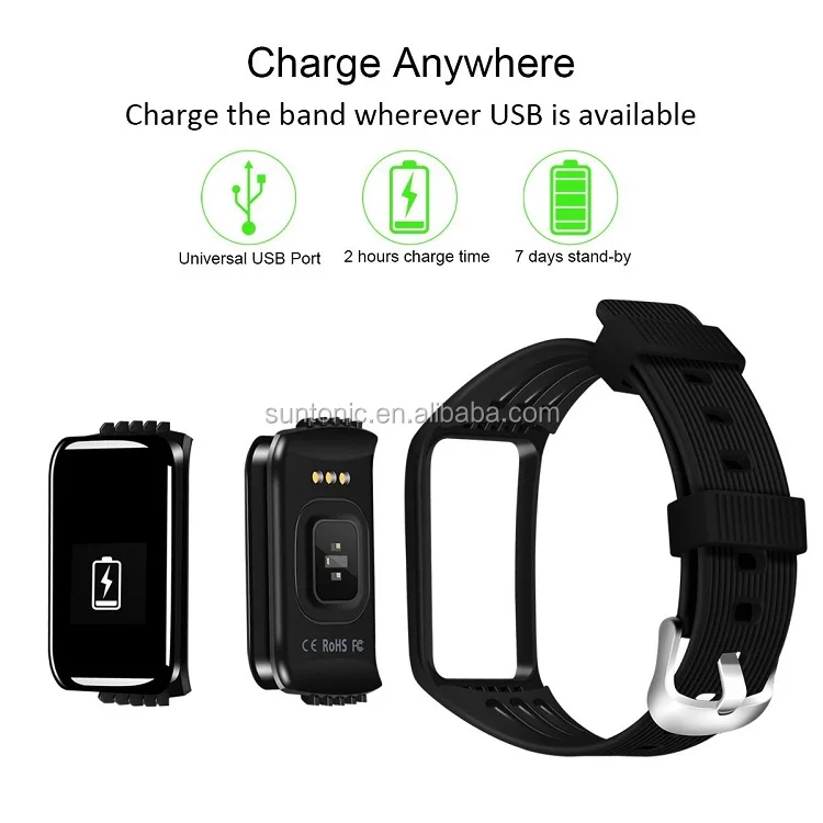 K1 Fitness Watch :Smart Band with Sleep Monitor, Smart Bracelet Pedometer Wristband with Replacement Band for iOS & Android