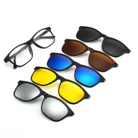 

2209A Superhot Eyewear Magnetic 5Pcs Polarized Clip-on Sunglasses Plastic Frame Eyeglasses for Night Driving