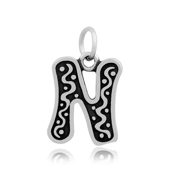 Latest Design N Letter Of Alphabet Charms With Special Pattern