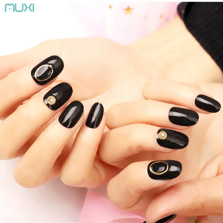 

Wholesale Black Color Nails Art Design Finger Nail Tips