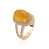 14839 Xuping hot sale Fashion gemstone jewelry Turkish yellow 18k gold women wedding ring