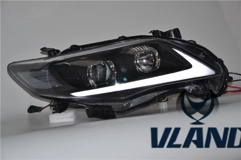 Vland Factory accessory for Car lights for Corolla LED Headlight 2011-2013 with double color for DRL and turn signal