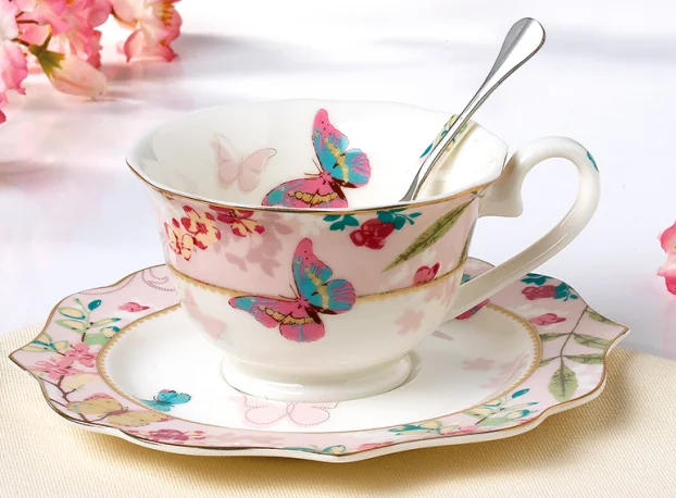 Best tea set coffee/tea cup and saucer with spoon details