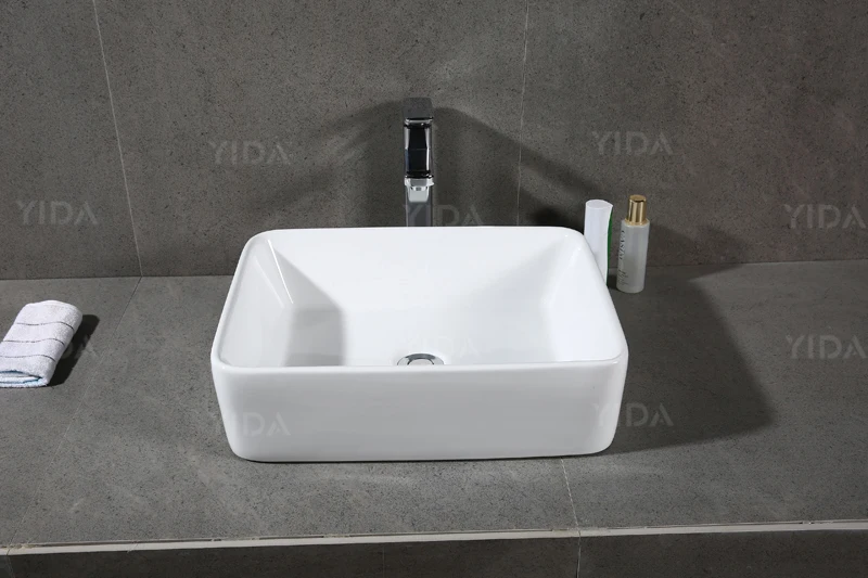 China white color sanitary ware ceramic counter top art hand wash basin European style inodoro bathroom sink