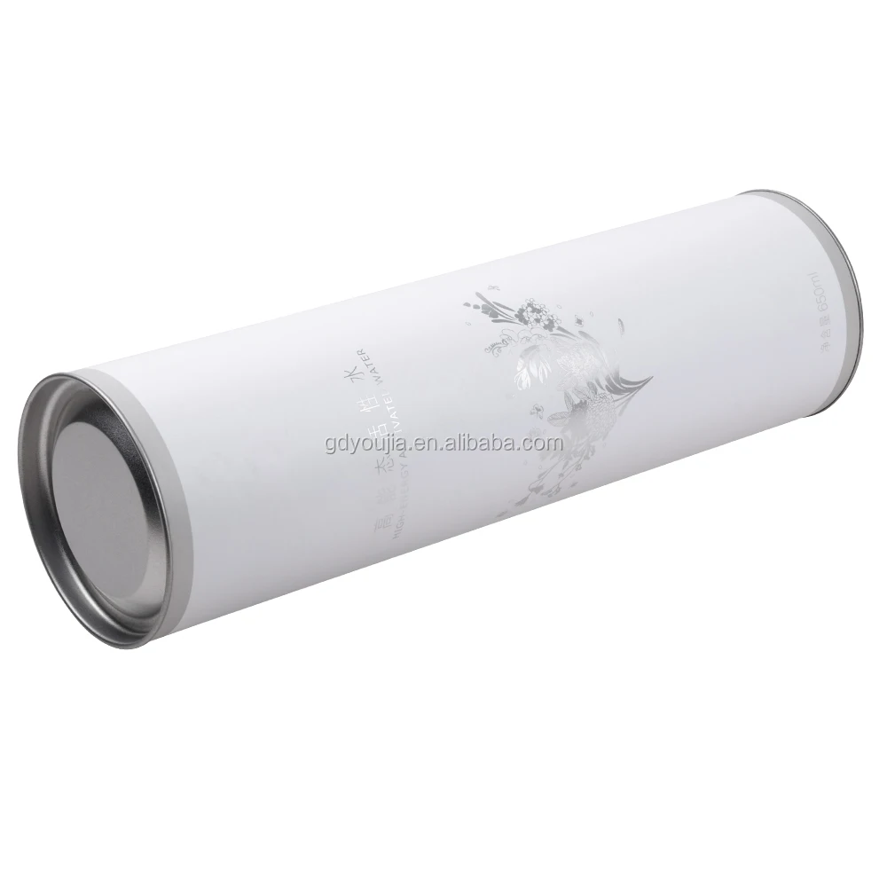 Custom Empty Wooden Cardboard Cylinder Packaging Box With Metal Lids