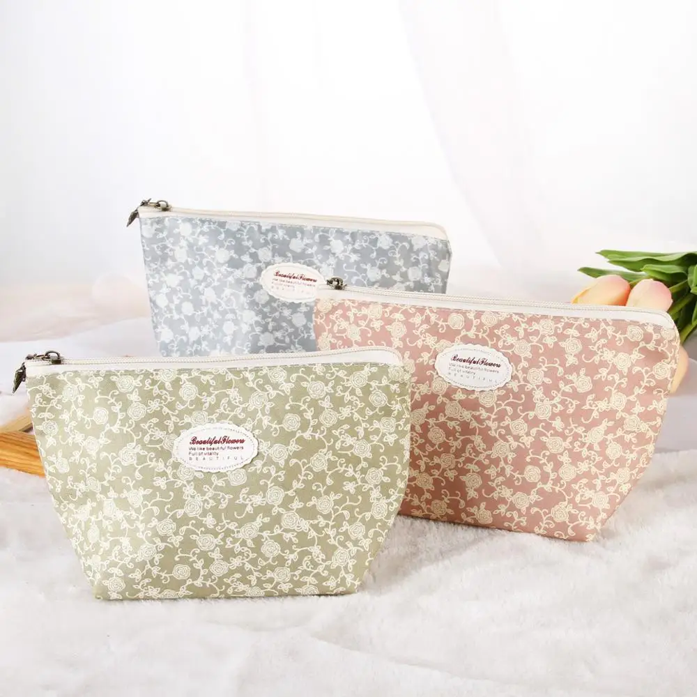

Free Shipping and promotion cotton cosmetic bag durable pouch for makeup