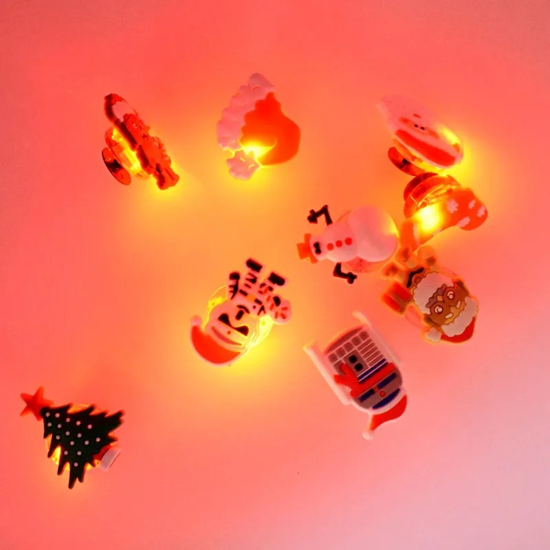 Christmas Series Shining Bright Shoe Charms For Clog Shoes With Led