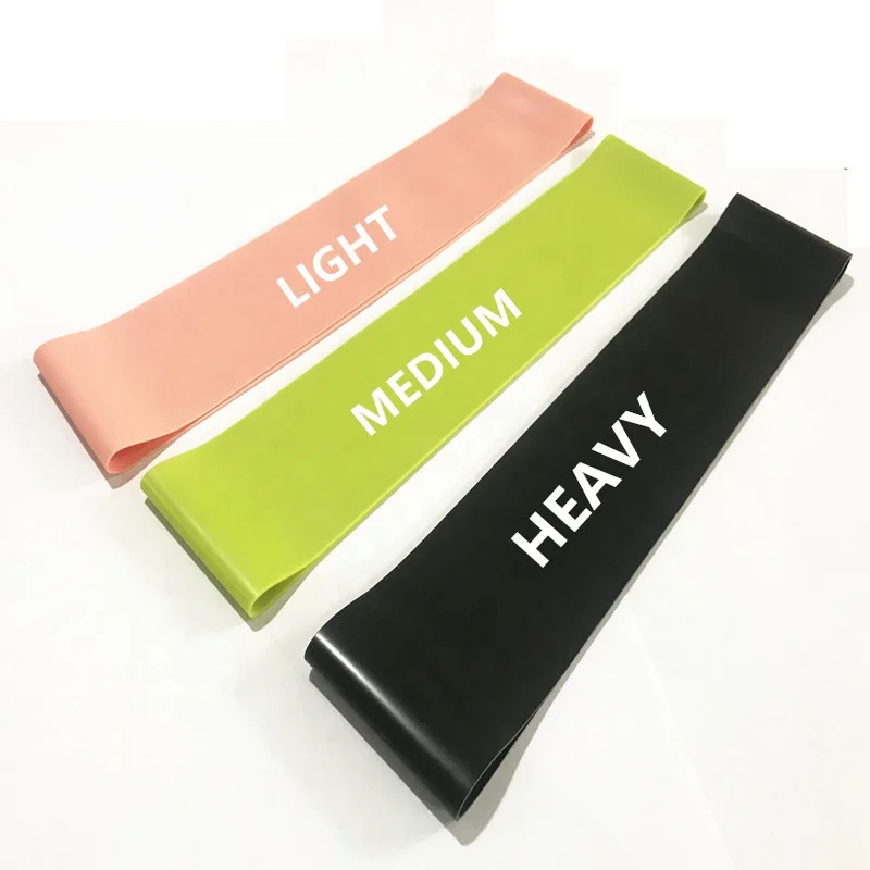Suspension trainer small fitness products portable mobility gym stretch elastic latex resistance mini loop bands set of 3