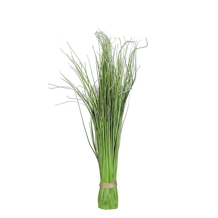 

XQ-5044 High quality decorative artificial curve onion grass bundle with cheap price, Green indoor decorative grass