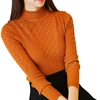 New Arrival Lotus Collar Bottoming Pullover Stretch Lady Knitted Sweaters