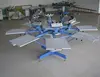 NEW manual double rotary floor style 8 color 8 print bed screen printing machine for flat surface objects