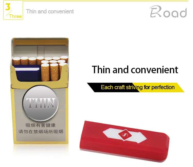 Durable Useful square USB cigar cigarette lighter accendino