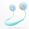 Popular Portable Sport Neck Band Fan with Led Light and Aroma Sponge