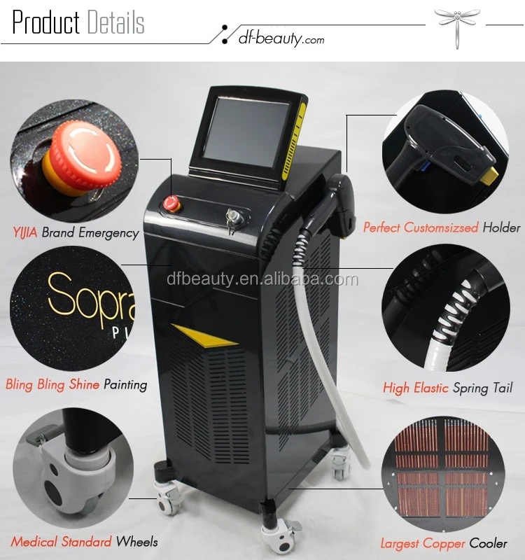 DFLASER Soprano Platinum 3 Waves  Diode Laser Hair Removal TEC Cooling Machine