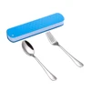 Blue box portable 2 piece Set 18/10 Stainless Steel Silver Tableware