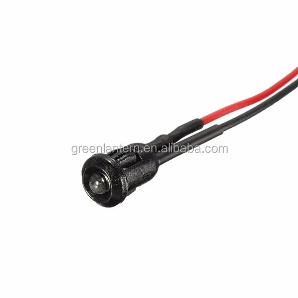 5mm Prewired LED Warm White with Chrome Bezel Holder 12V