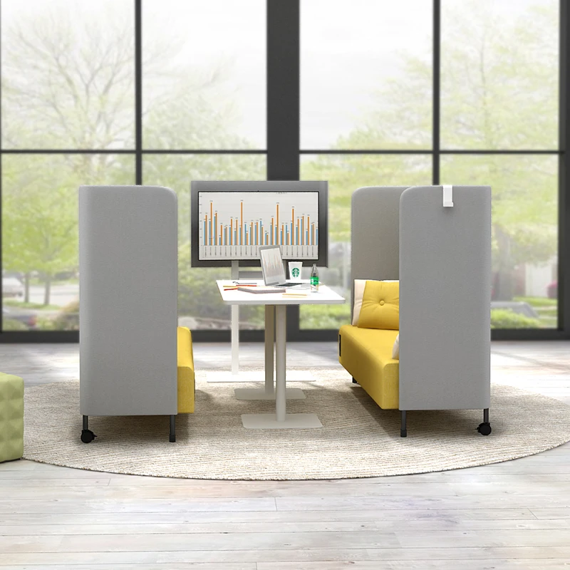 
Acoustic Partition Sofa Moveable Office pods with screen 