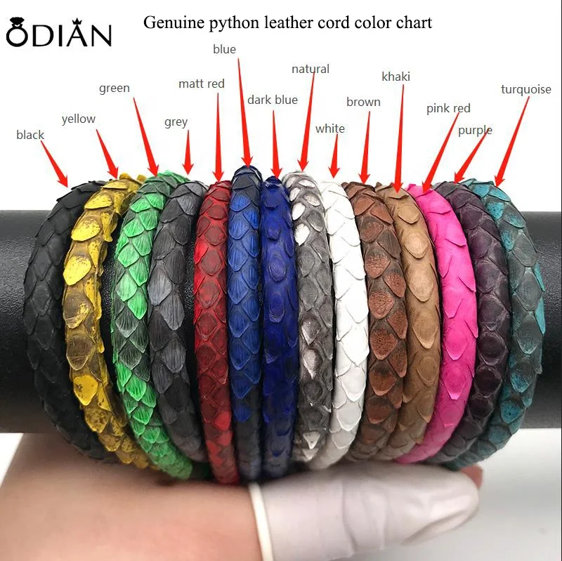 

2018 genuine hot selling , , genuine python leather cord for charm bracelet making genuine stingray leather cord