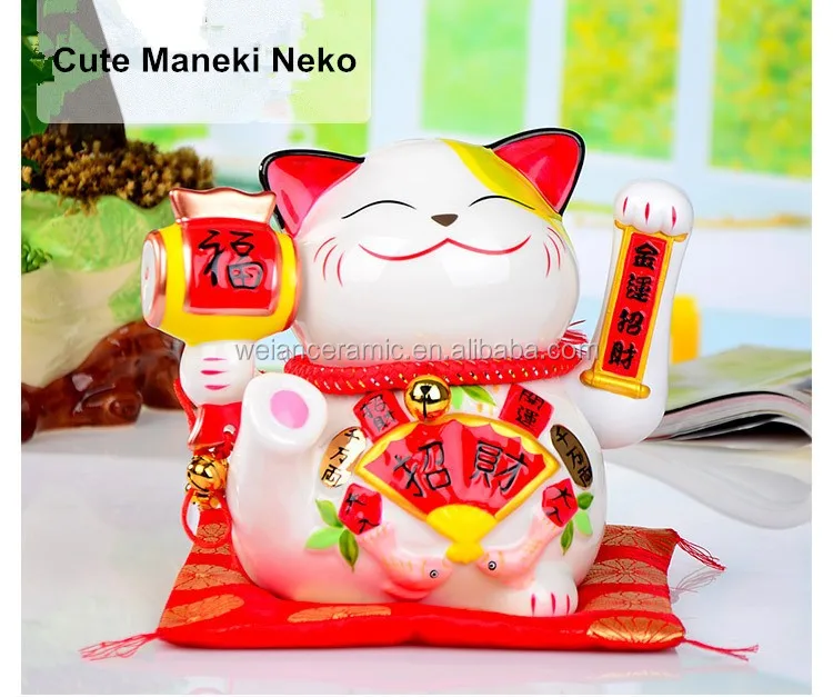 
ceramic lucky cat porcelain gift for home decor 