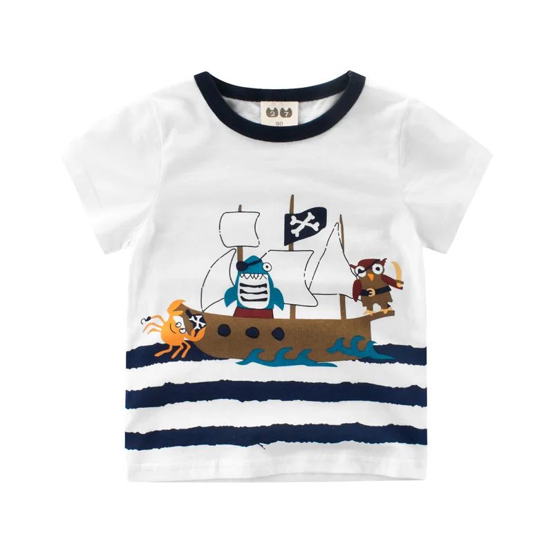 Boys Summer 3 Piece Pirate T-Shirt Shirt & Shorts Set