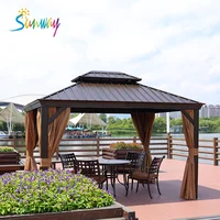 

3*3.65m metal roof aluminum galvanized steel roof luxury garden gazebo