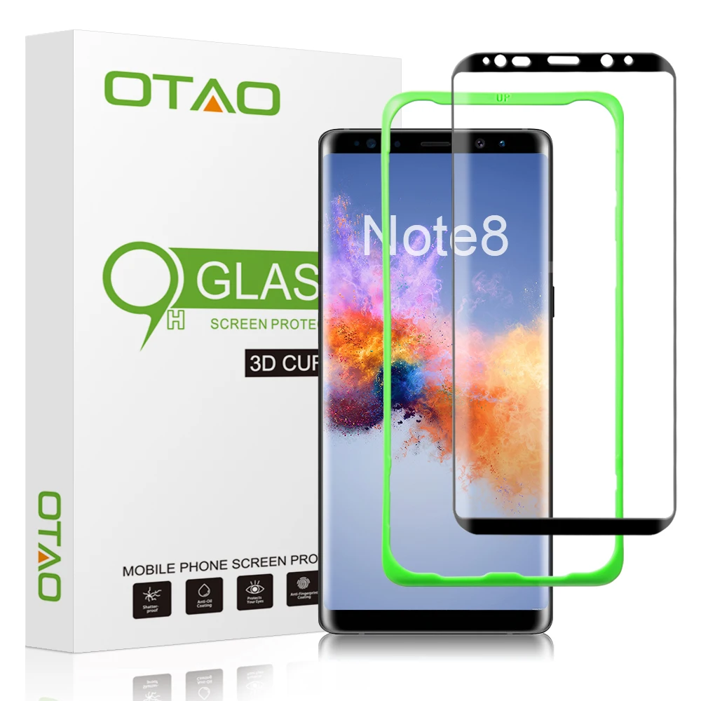 OTAO Film For Samsung Note 8 3D Full Cover Curved Tempered Glass Screen Protector