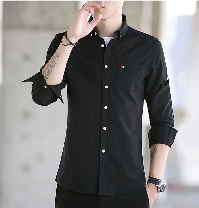 I Like it 2019 Hot New Mens Autumn Casual Formal Slim Fit Solid Long Sleeve Dress Shirt Top Blouse Dude