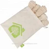 Qetesh Reusable Cotton Produce Drawstring Mesh Bag With Custom Logo