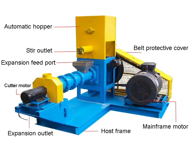Floating Fish Animal Pet Food Feed Pellet Mill Extruder Making Machine Production Line
