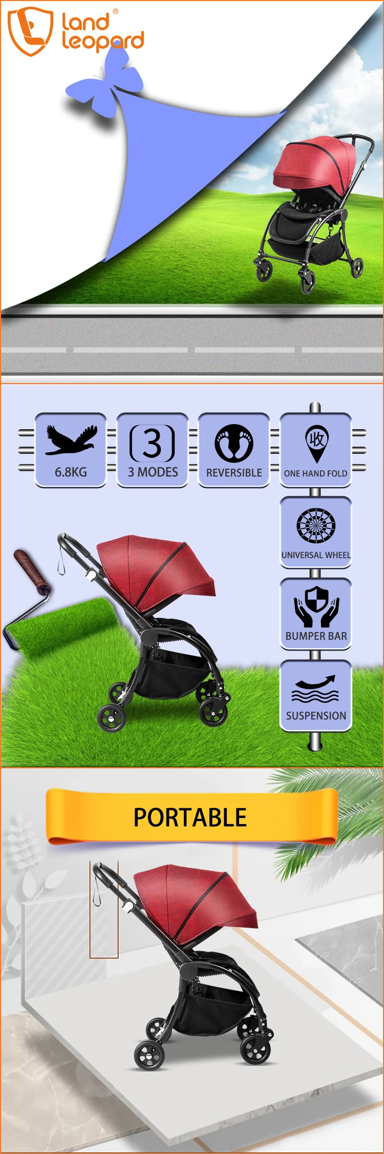 land leopard stroller