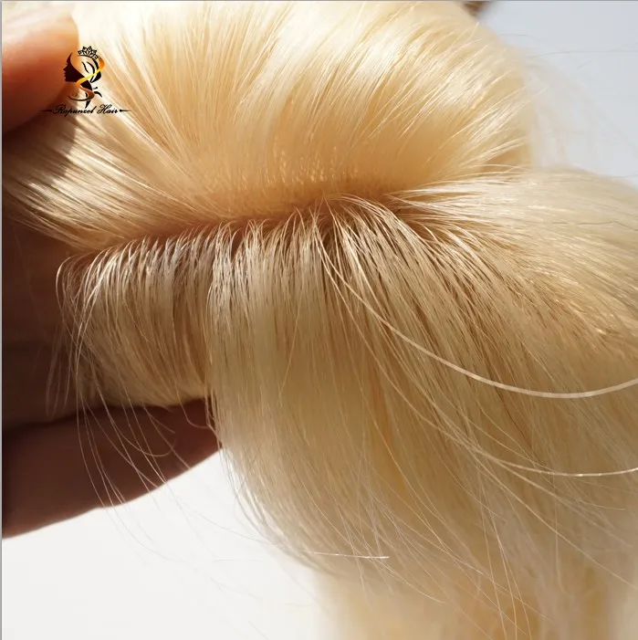 

#613 blonde silk base closure with baby hair with baby hair