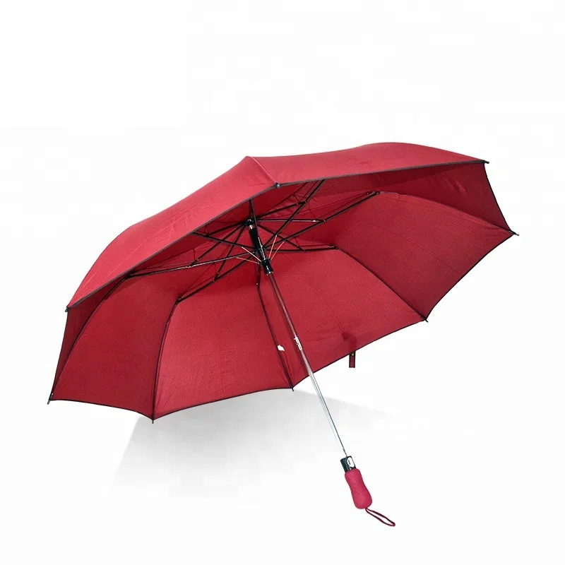 

Happy Swan strong windproof automatic 27 inches large 2 folding custom umbrella with EVA handle, All colors are available