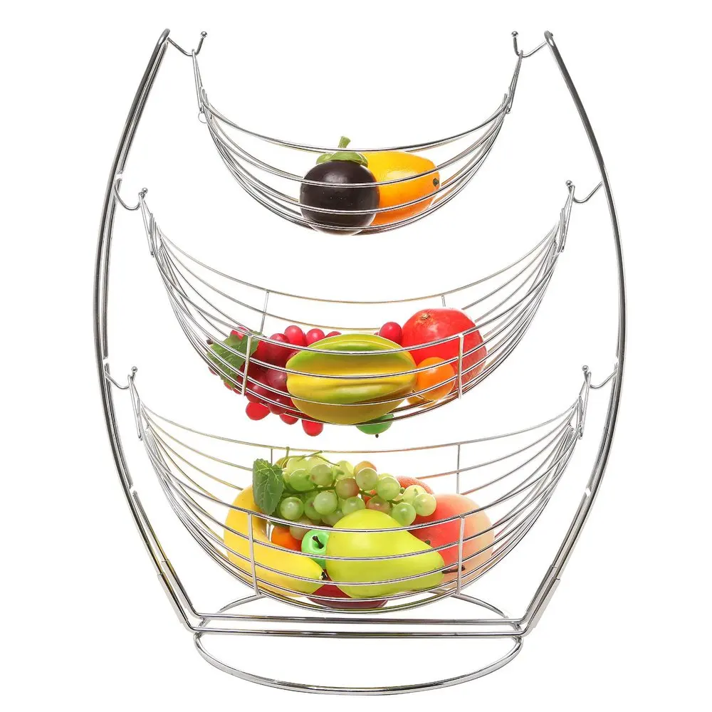 Chromed China Manufacturer 3 Tier Fruit Basket Stand - Buy ...