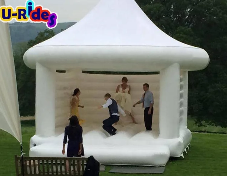 

adult happy white wedding bouncer inflatable jumping castle with tent wedding inflatable bouncer for event