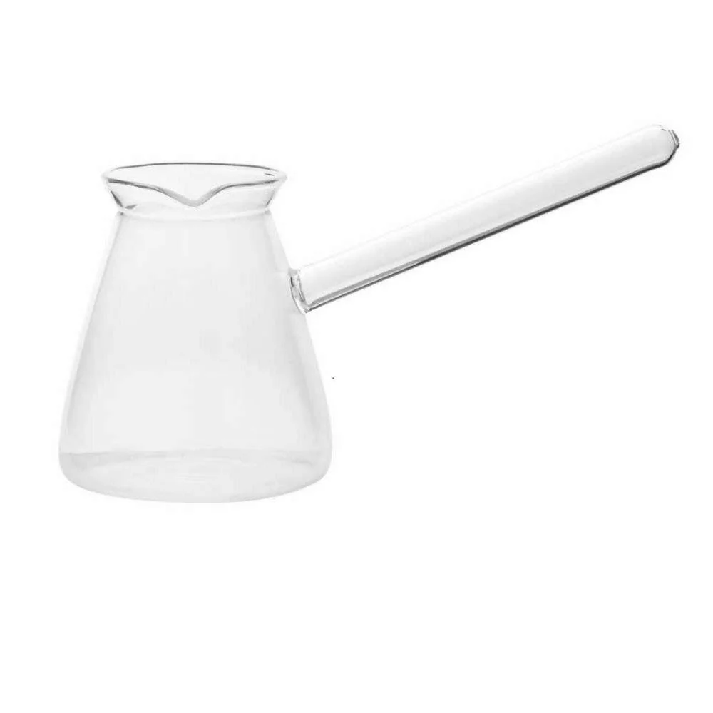 

Stovetop coffee maker glass turkish coffee pot 17oz with long handle, Clear transparent