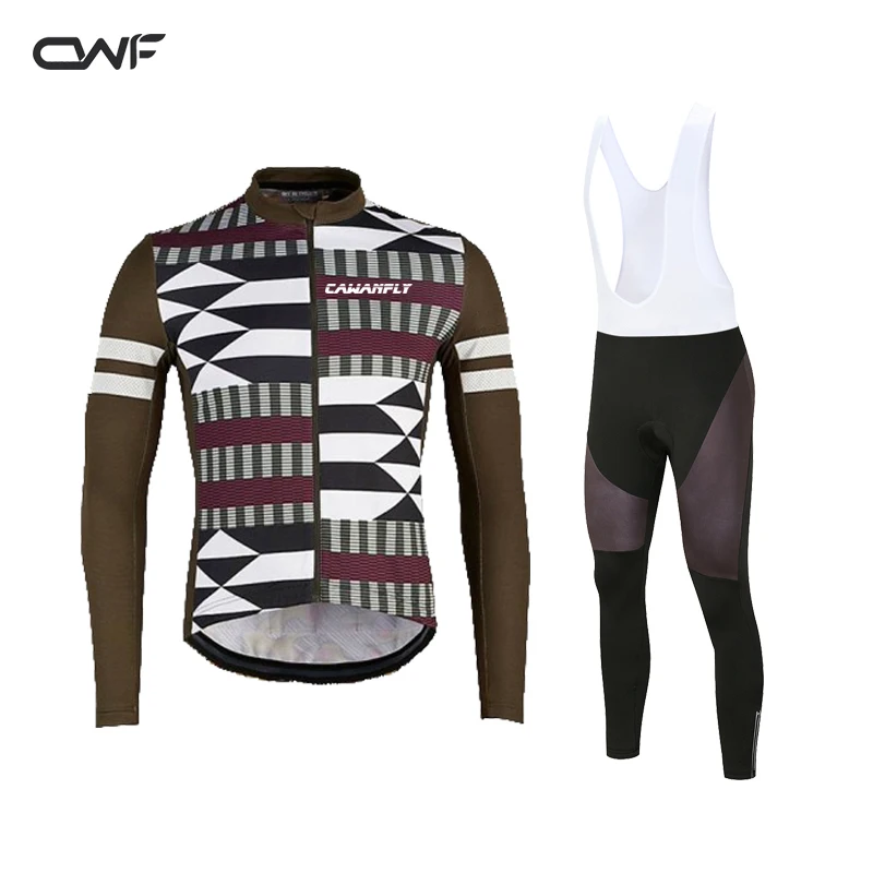 

Winter Cycling Jersey Long Sleeve Men Cycling Tights 9D Gel Pad, Customized color