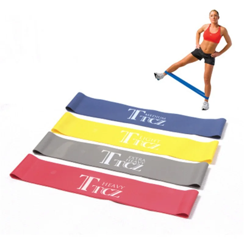 

TTCZ Elastic Latex Yoga Band Tension Resistance Band Exercise Workout Rubber Loop Strength Pilates Training Fitness Equipment, As picture