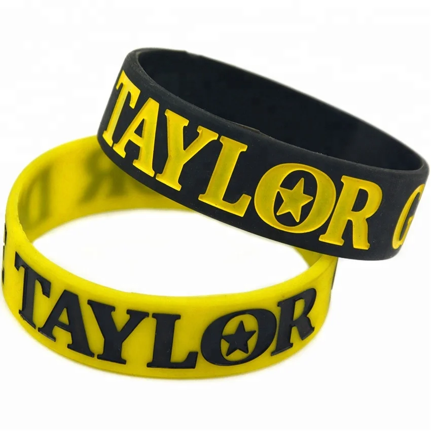 

25PCS One Inch Wide Taylor Gang Or Die Silicone Wristband, Yellow and black