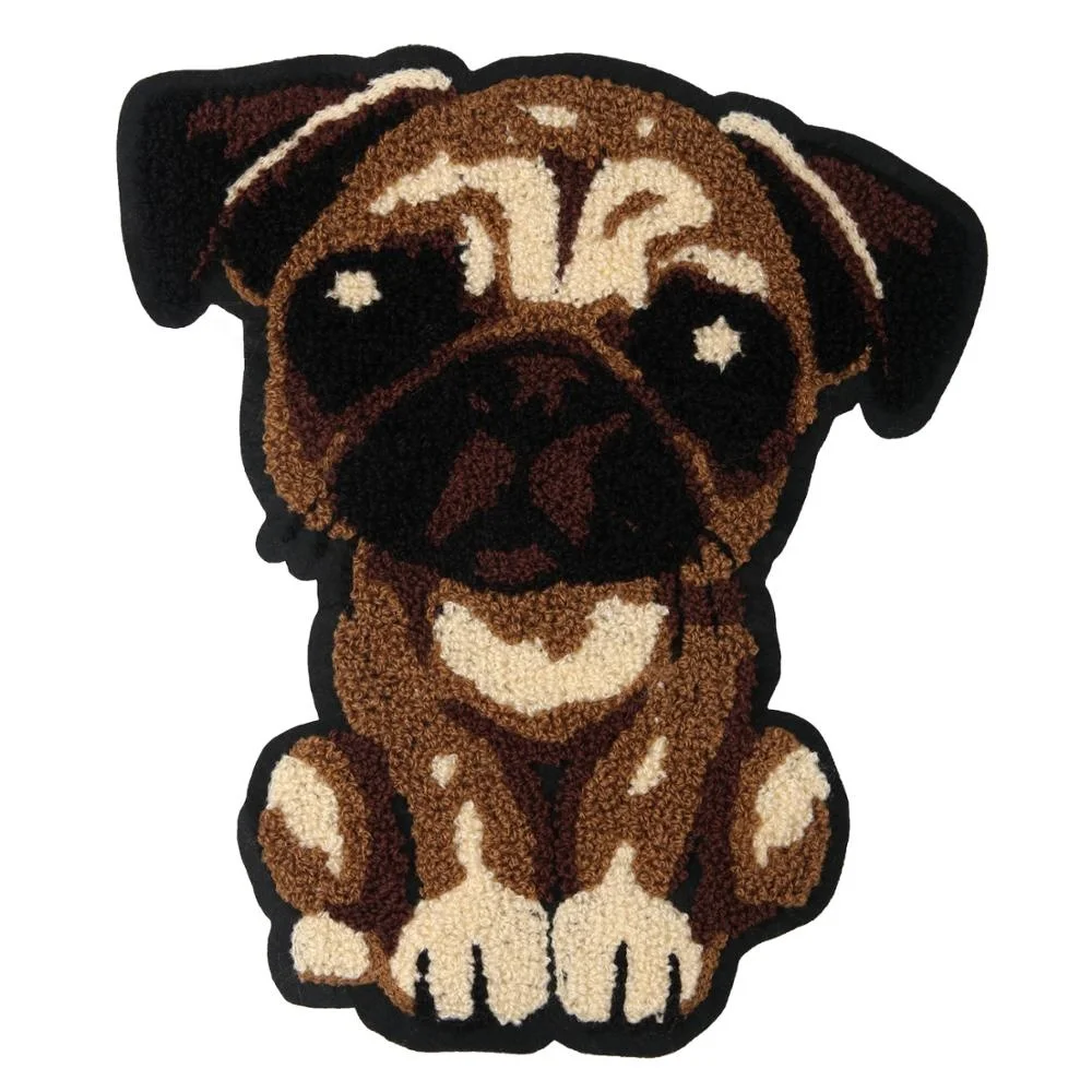 

GUGUTREE big sew on dog patches,embroidery dog towel badges,cute animal appliques for jackets